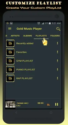 Gold Music Player android App screenshot 5